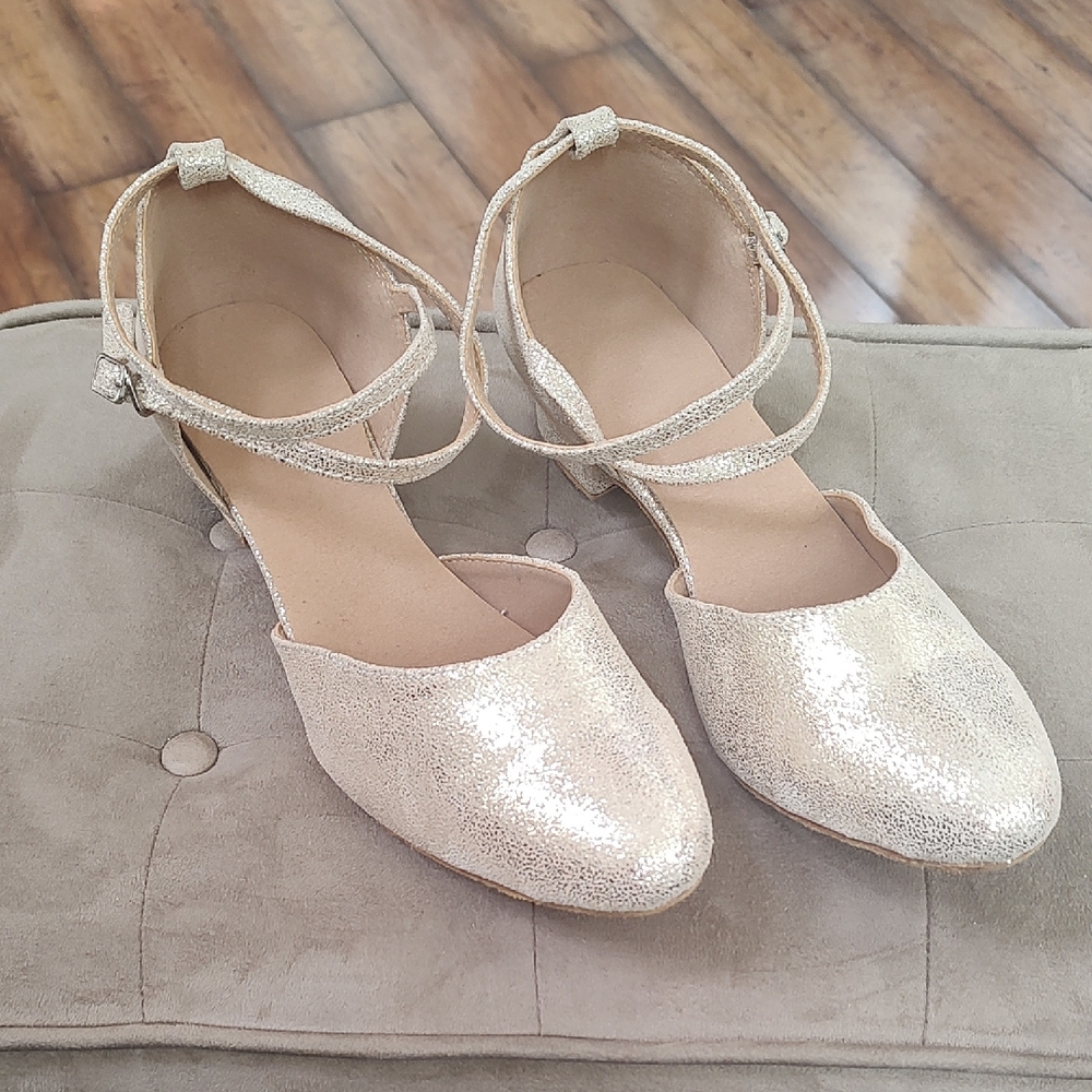 Shimmering Women's Heels with Ankle Straps